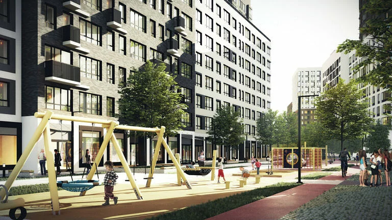 ЖК Тайгинский парк, игровая площадка, визуализация