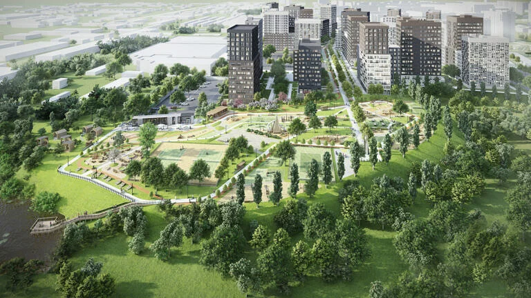 ЖК Тайгинский парк, общий вид, визуализация
